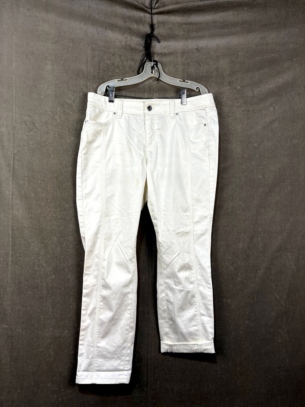 White House Black Market Women's Casual Pants with Embellished Pockets, Size 4